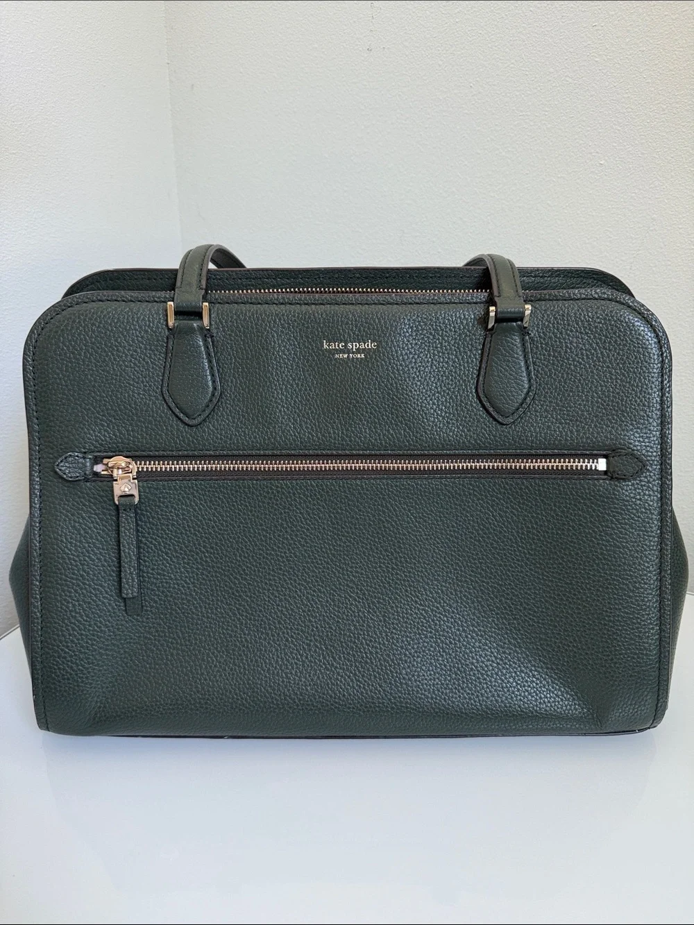 Kate Spade New York Polly Large Work Tote in Deep Evergreen Excellent Condition!